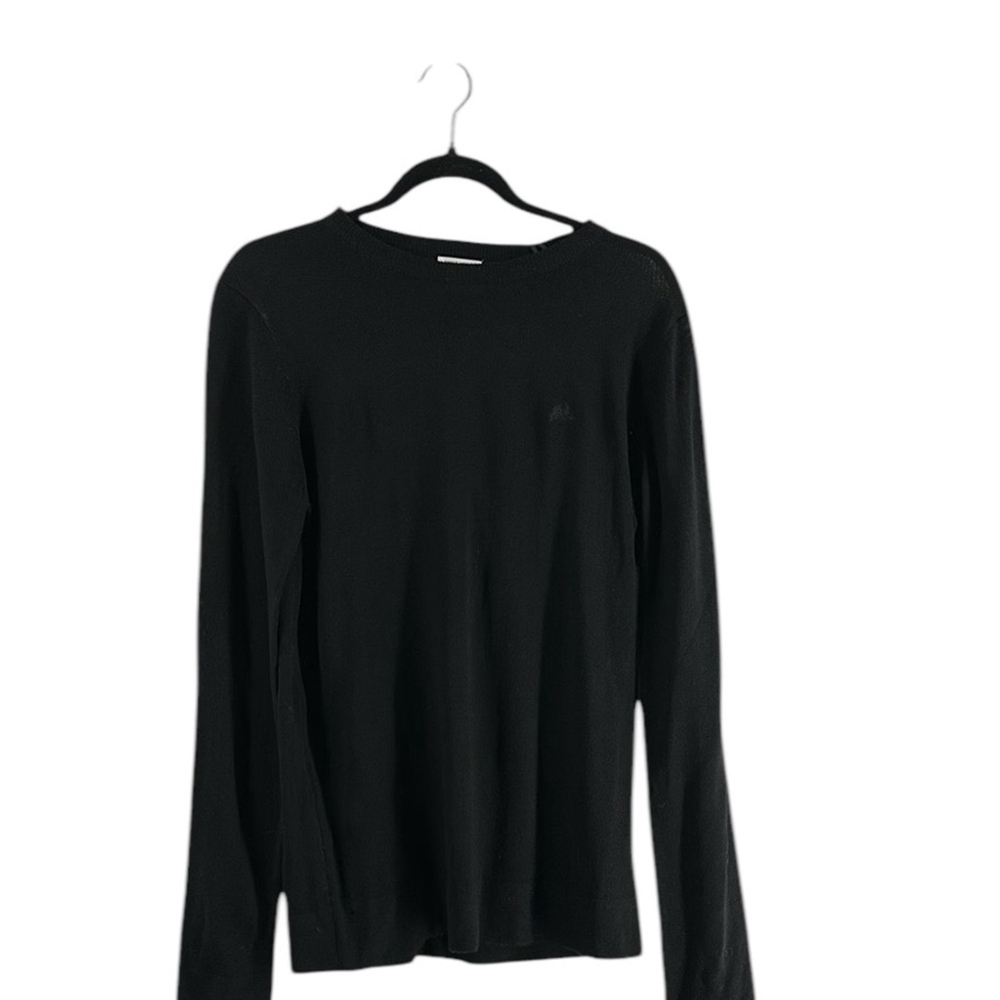 Lindbergh Black Merino Wool Crew Neck Tight Knit Slim Fit Sweater Size Small NWT